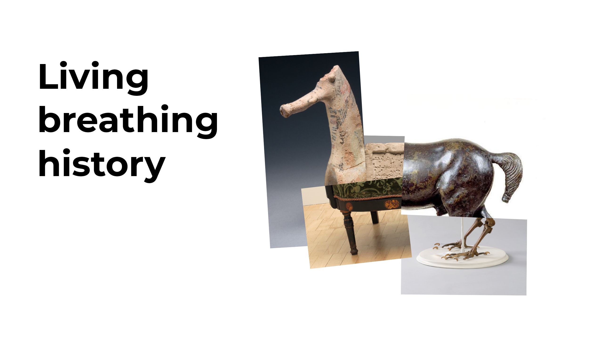 Different objects merging to create a horse like creature