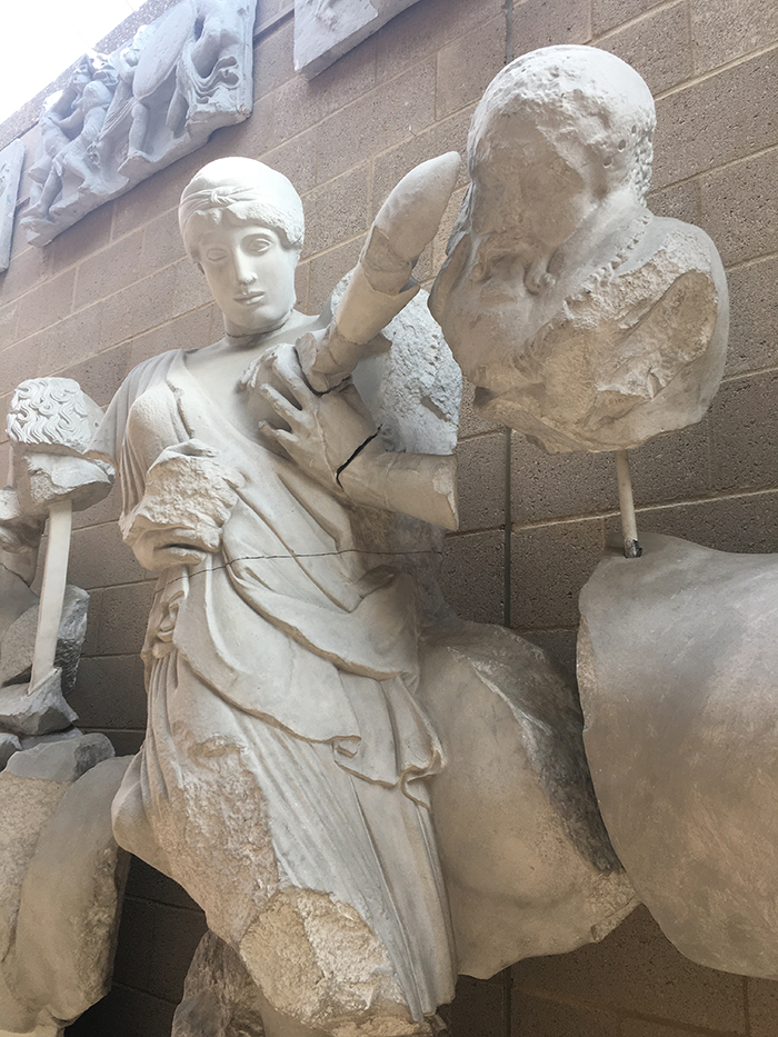 woman elbows centaur