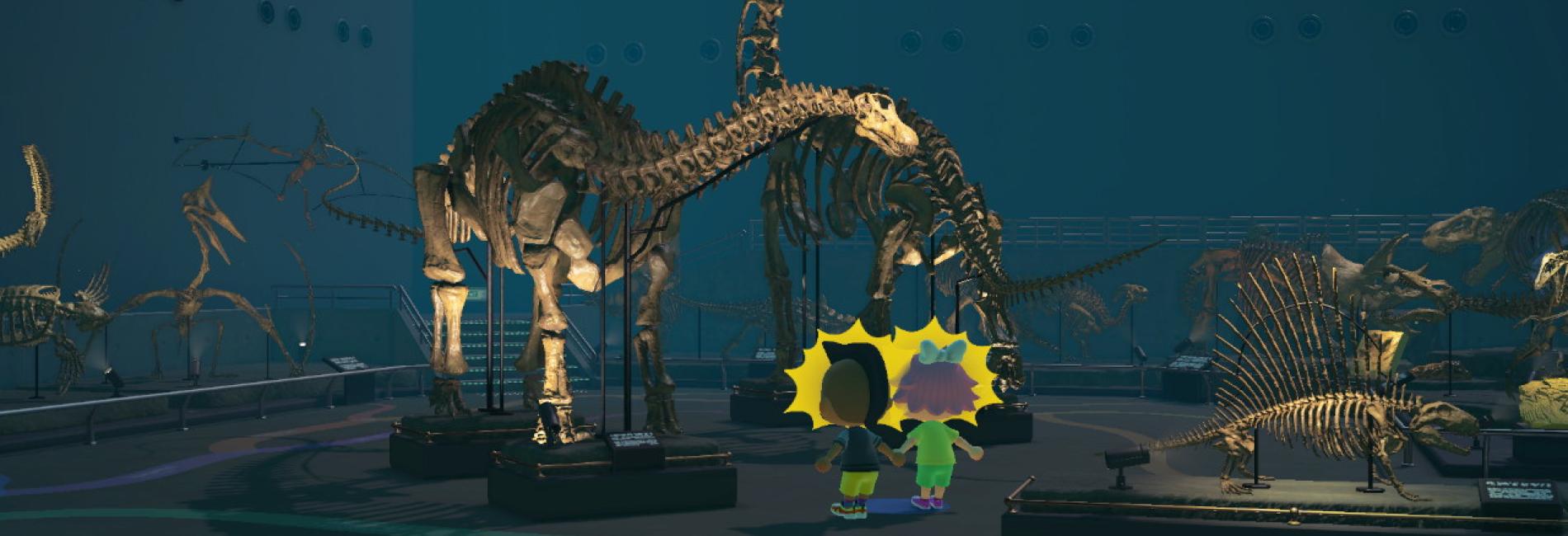 Exploring the dinosaurs in Animal Crossing game