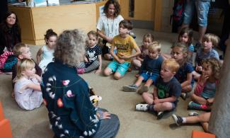 Children listening to storyteller