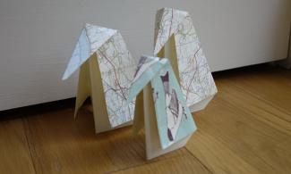 Three origami penguins