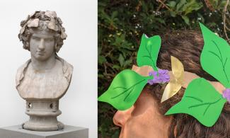 Make a wreath inspired by the adornment that Hadrian put on this sculpture of Antinous