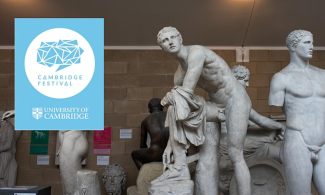 Cambridge Festival Logo, photograph of several casts in the gallery.