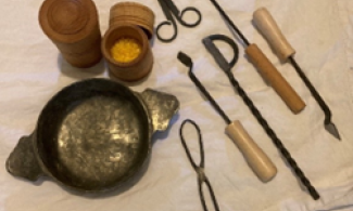 Assortment of civil war era medical instruments