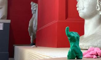 plasticine figures among museum objects 