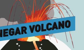erupting volcano graphic