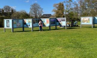 Display boards of Garden photos.