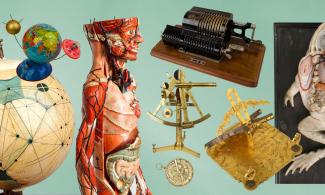 Colourful banner of objects from the Whipple Museum collection. 