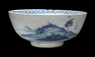 Image of a blue and white ceramic bowl 