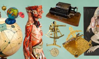 Objects found at the Whipple Museum - Mars Globe, Papier-mâché models of horses' teeth and Mini Marcel the Human Body model.
