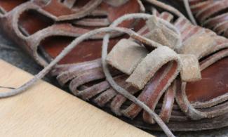 A close image of Roman sandals.
