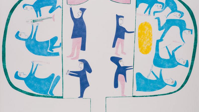 TWO ROOMS INSIDE THE IGLU Jessie Oonark Baker Lake 1982