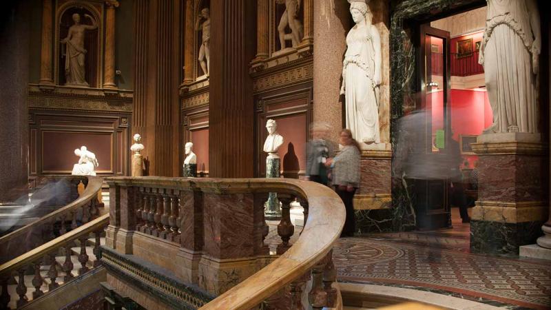 The staircase inside the museum