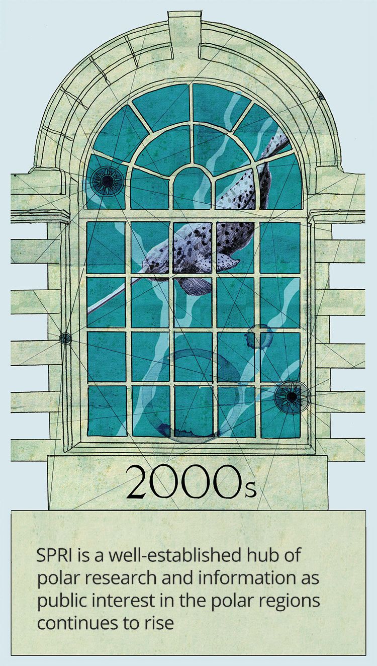 2000s: SPRI is a well-established hub of polar research and information as public interest in the polar regions continues to rise.